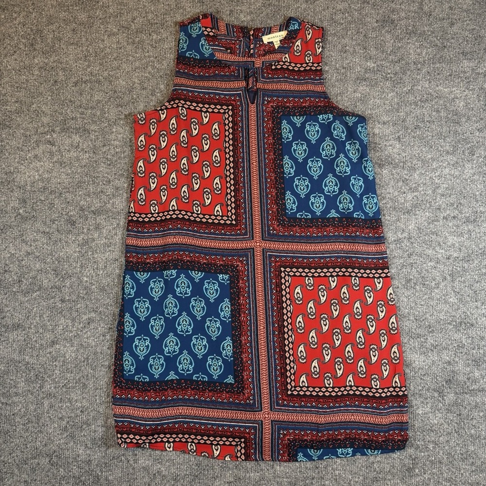 Monteau Womens M Patchwork Paisley Relaxed‎ Fit Sleeveless Dress